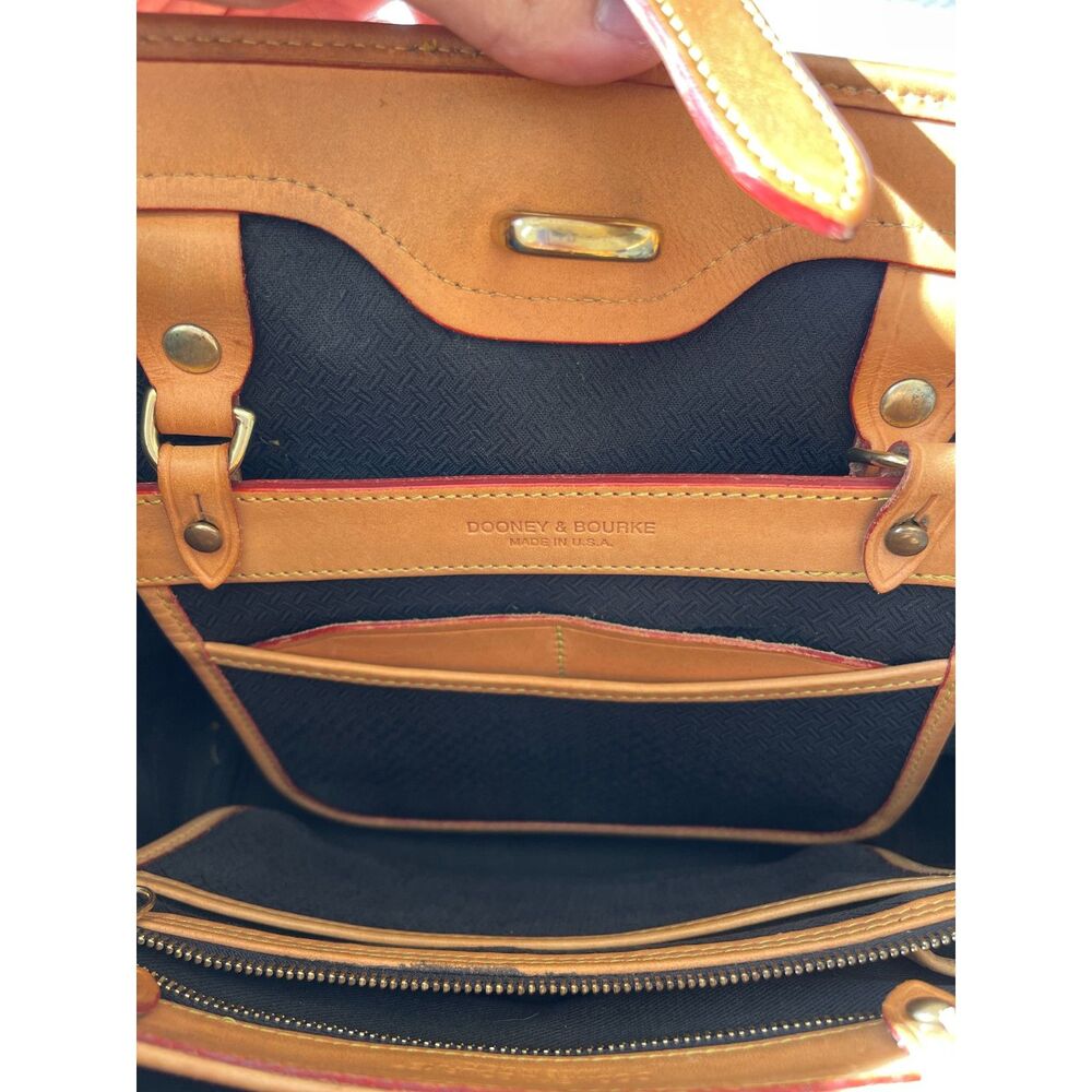 Rare Vintage 90s Dooney & Bourke Cabriolet Red Canvas Leather Trim Bucket Bag - Picture 13 of 13